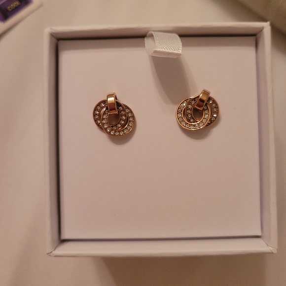 NWT Gold MK Pave Earrings - Picture 1 of 1